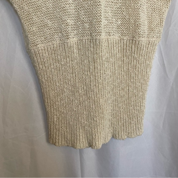 JASON MAXWELL Women’s Cream Short Sleeve V Neck Knit Cardigan Sweater Size Large - Picture 10 of 10